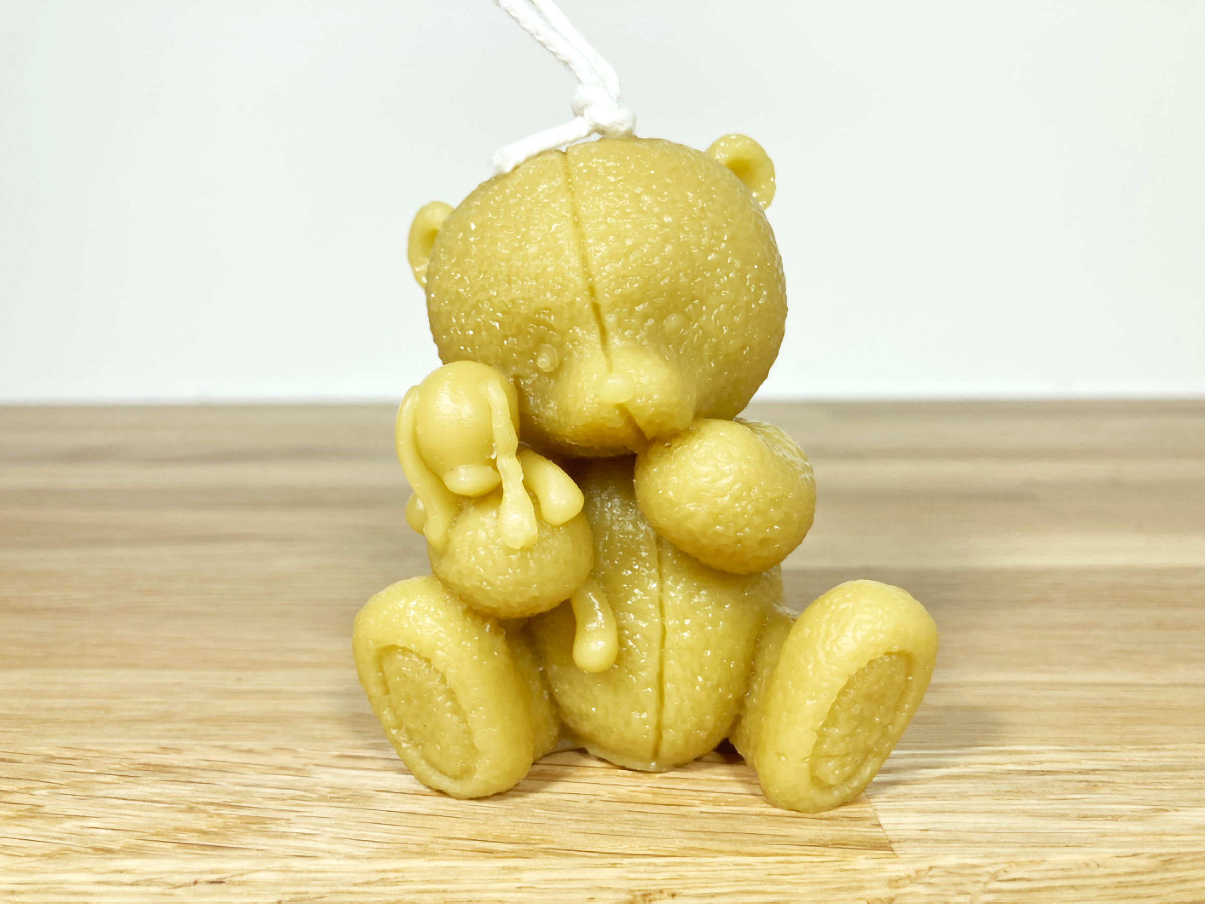 Teddy and rabbit pure beeswax candle