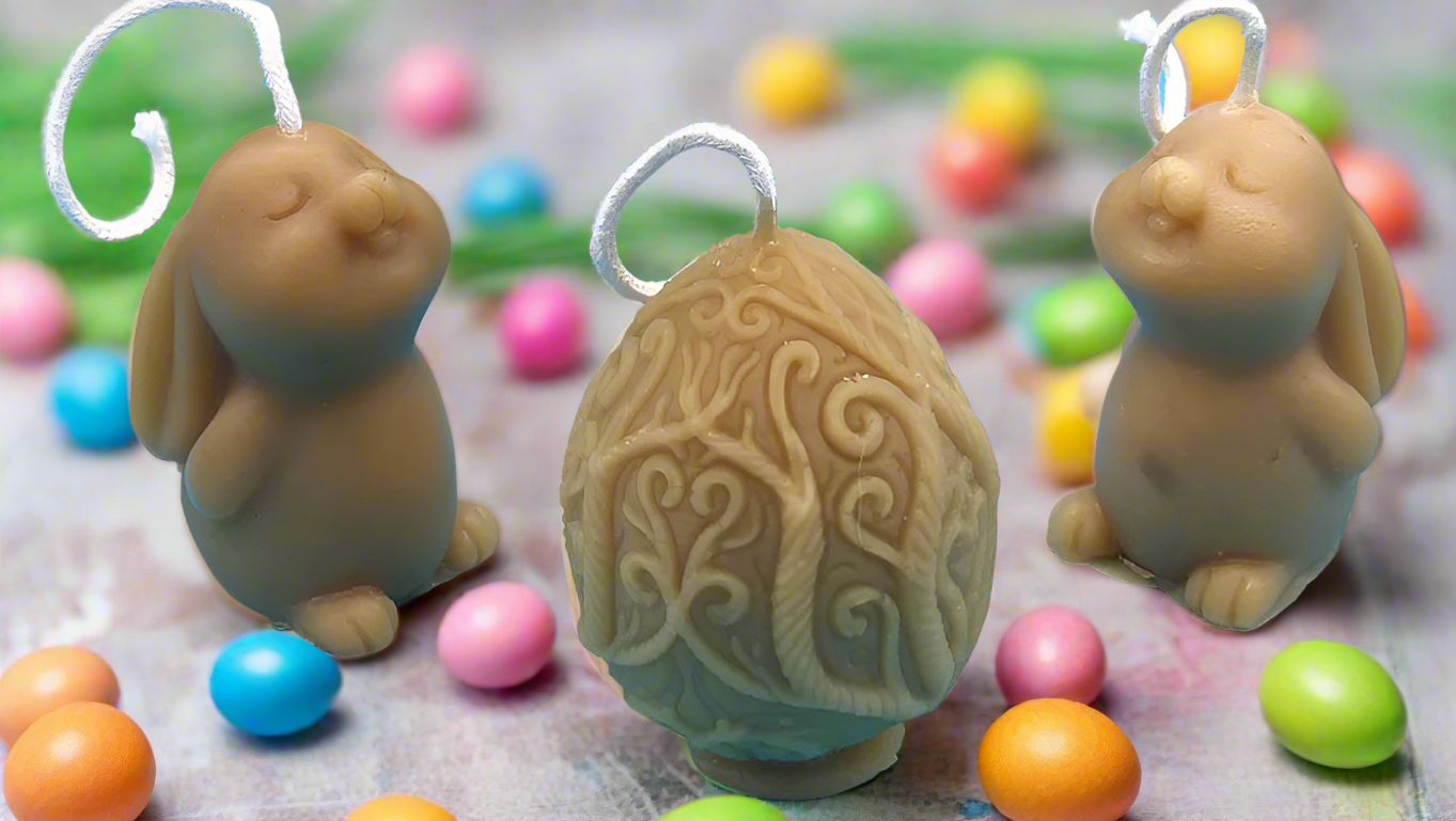 easter rabbits and faberge egg