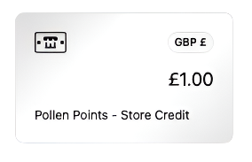 Store credit balance card - pollen points