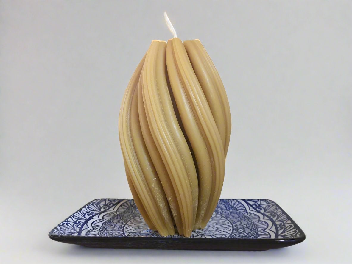 spiral beeswax candle