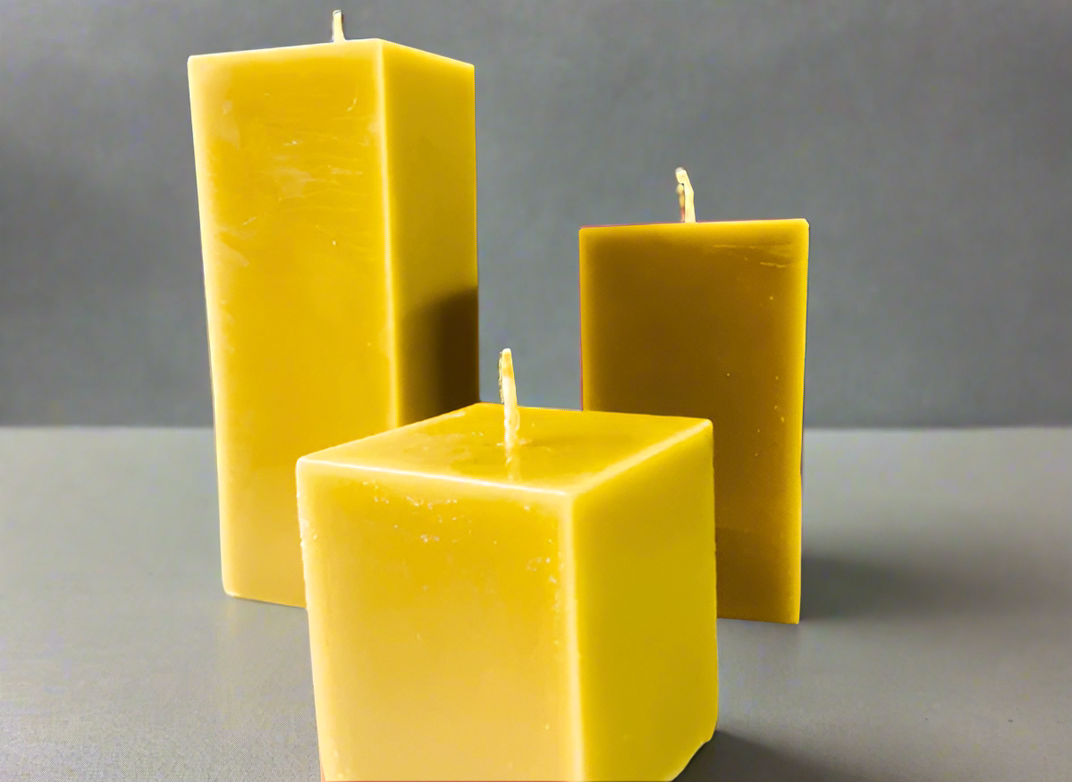 set of three cubist candles