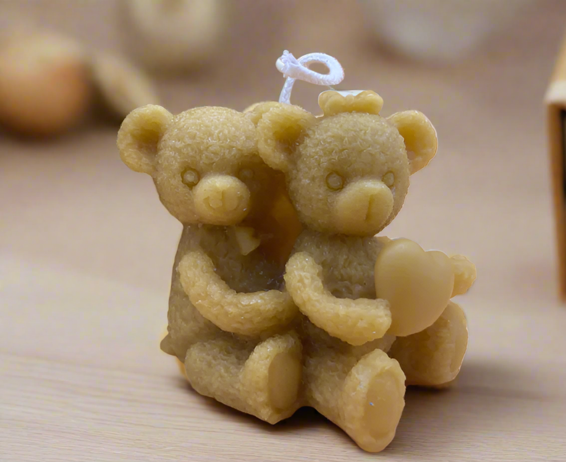 valentines gift hugging bears candle