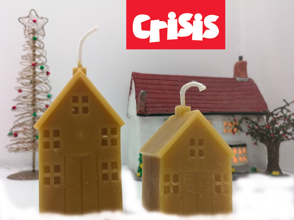 Crisis logo and house candle set 