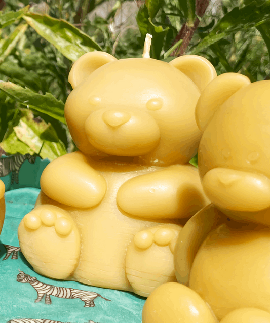 bear beeswax candle