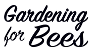 gardening for bees logo linking to article about gardening for bees