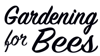 gardening for bees logo linking to article about gardening for bees