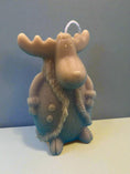 Load image into Gallery viewer, Christmas moose in a coat candle too cute to light
