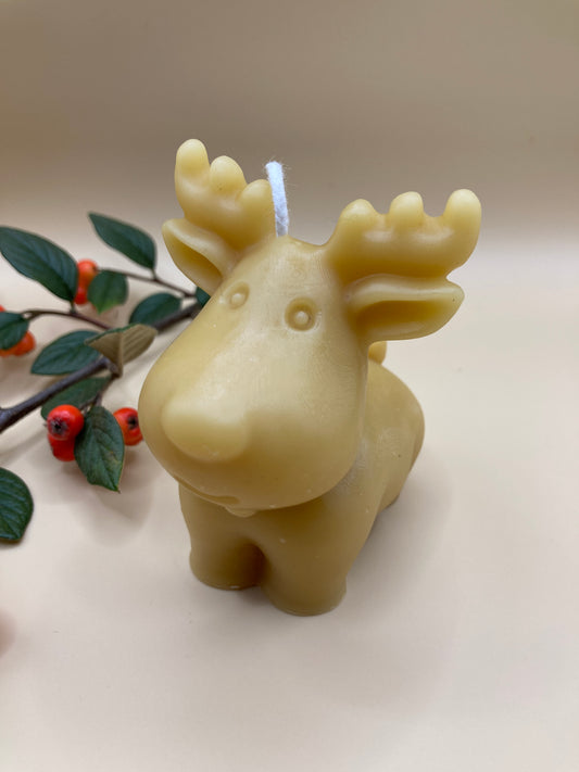 cute cartoon style reindeer candle