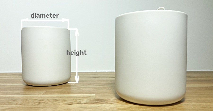 infograph showing how to measure a candle vessel to obtain a candle refill quote