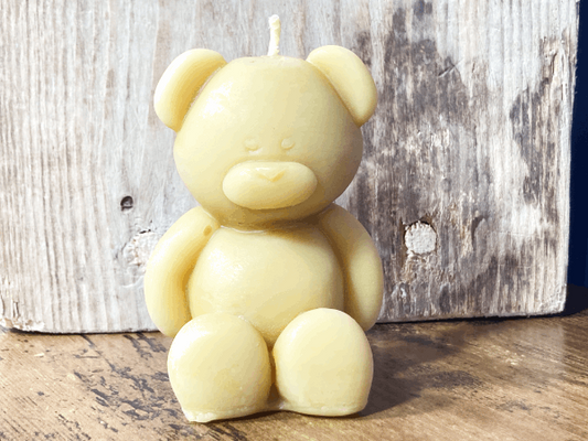 baby bear beeswax candle somerset