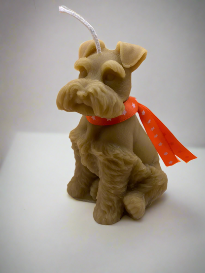 highly detailed ornamental miniature Schnauzer candle makes a great schnauzer lovers gift 